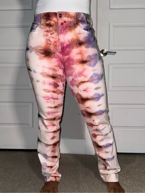 Custom Tie-Dye Lee Slim Straight Jeans
